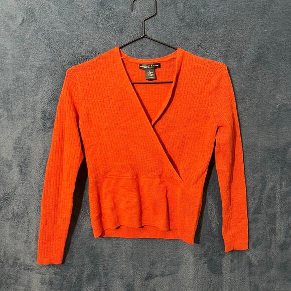 Marina Luna Bright Orange Crossover Long Sleeved Shirt In a Woman’s Size L - Picture 1 of 6
